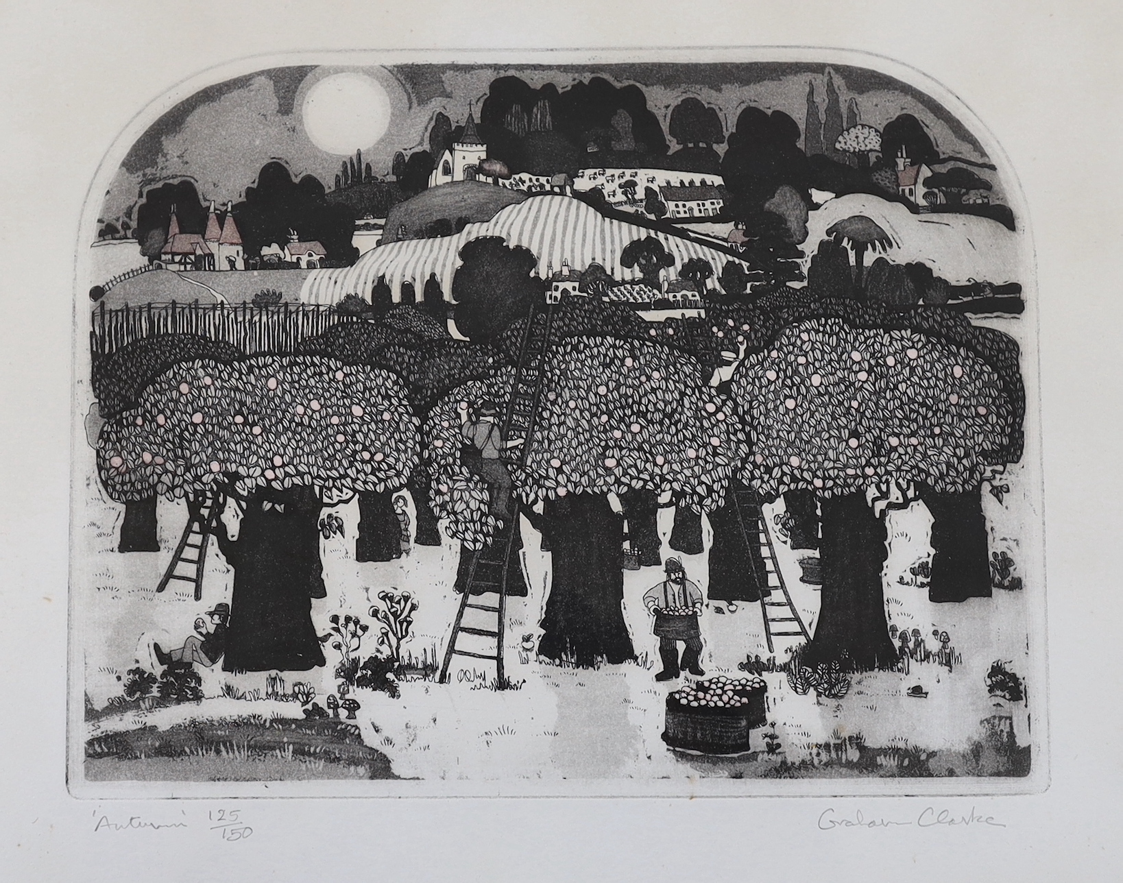 Graham Clarke (b.1941) set of four colour etchings, 'The Four Seasons', signed in pencil, limited edition 125/150, blind stamped, 39 x 47cm